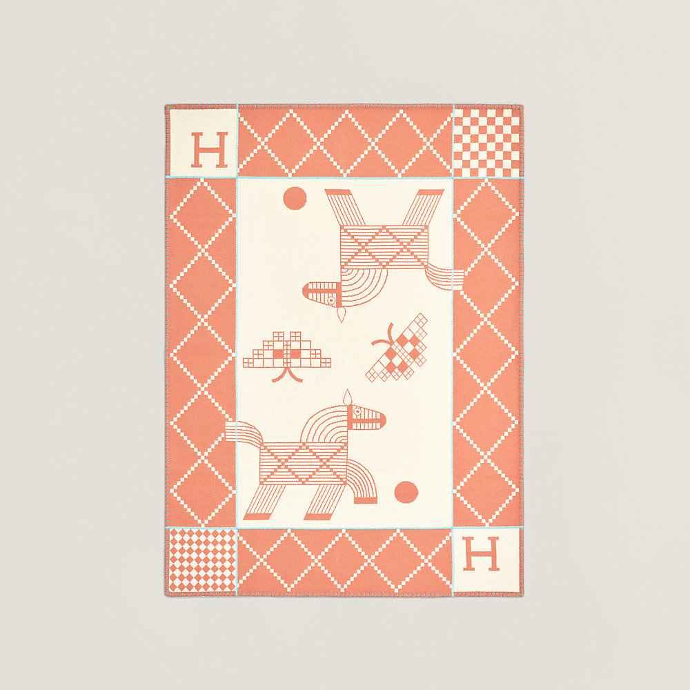 Avalon Animaux Nattes blanket - Orange | Hermès Mainland China